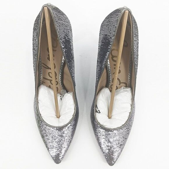 Sam Edelman Hazel Shoes Pumps Size 10 Pointy Toe Metallic Sequin Party Glam Chic - Picture 8 of 11